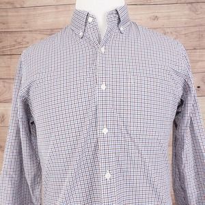 J CREW SLIM FIT LONG SLEEVE GINGHAM CHECK BUTTON DOWN SHIRT MENS SZ M